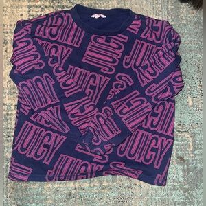 Juicy Couture Navy and Pink Logo Sweatshirt